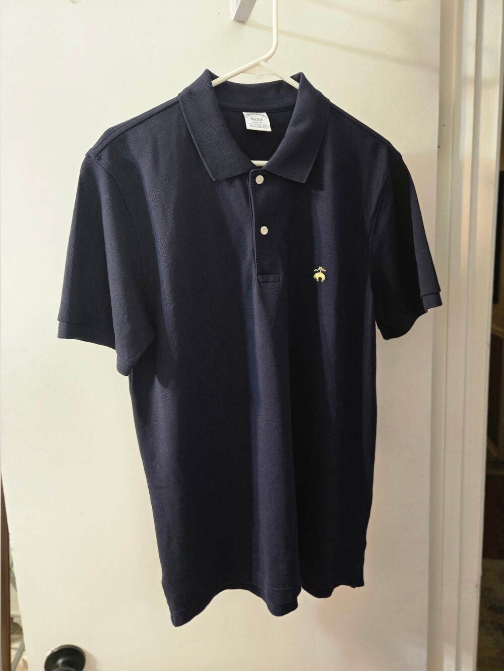 Brooks Brothers Mens Slim Fit Polo Shirt Golden Fleece Logo Supima Cotton Sz L